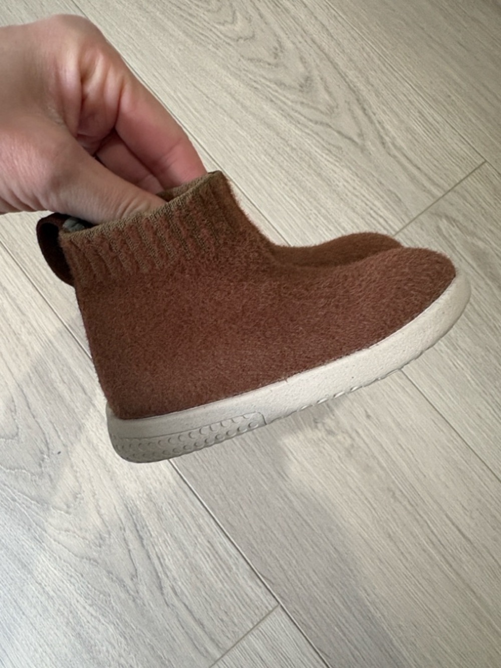 Kids Cozy Brown Slip-On Bootie with Stretch Collar